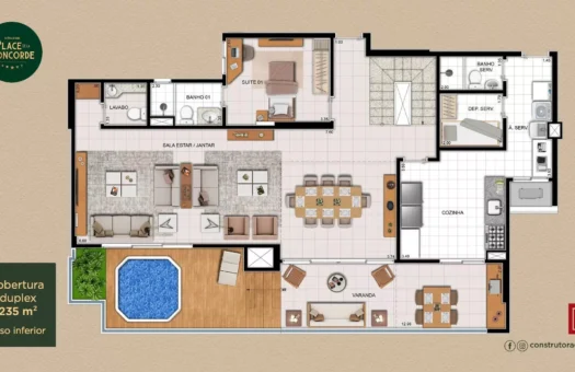 Cobertura Duplex de 235m² no Place de La Concorde Le Boulevard em Manaus – Luxo, Exclusividade e Sofisticação em Alto Padrão