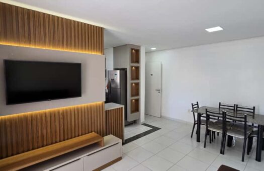 Apartamento para Alugar no Condomínio River Side Ponta Negra em Manaus – 2 Quartos, 1 Suíte e 100% Mobiliado